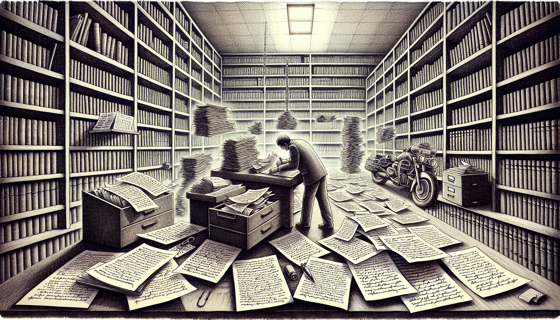Illustration of gathering medical records for a motorcycle accident