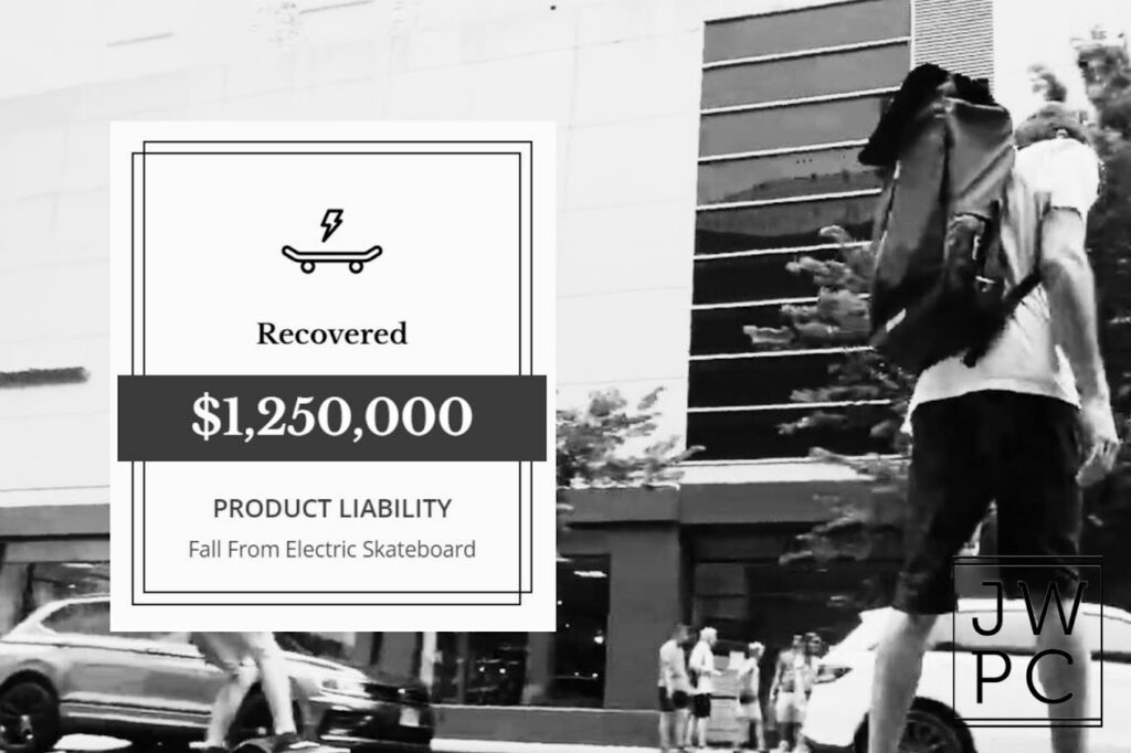 black and white product liability skareboard scooter fall